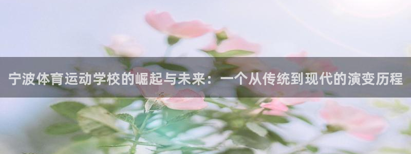 3377体育官网下载招商：宁波体育运动学校的崛起与未来：一个