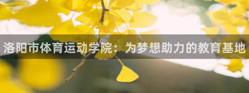 3377体育最害怕三个东西：洛阳市体育运动学院：为梦想助力的